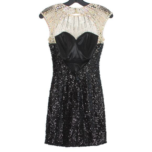 Clarisse Dress Sequin Embellished Cocktail Party Glam Evening Sparkly Black 0 - Picture 7 of 7